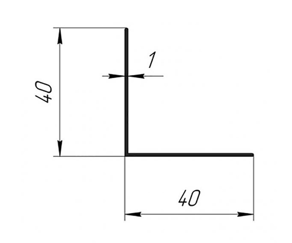 Уголок 40х40х3 чертеж